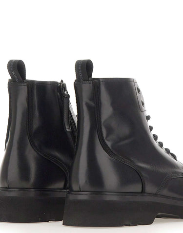 WOOLRICH Stivali stringati in pelle BLACK Uomo 