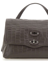 ZANELLATO Borsa a mano "Postina Foulard 70 Small" BROWN Donna 