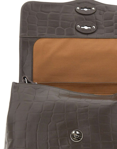 ZANELLATO Borsa a mano "Postina Foulard 70 Small" BROWN Donna 