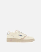 AUTRY Sneakers "Medalist Low" in pelle effetto vintage WHITE Donna 
