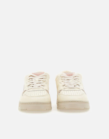 AUTRY Sneakers "Medalist Low" in pelle effetto vintage WHITE Donna 