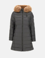 Piumino lungo con pelliccia "Kristin" 25WBLDK03103 006047978GG BLAUER 