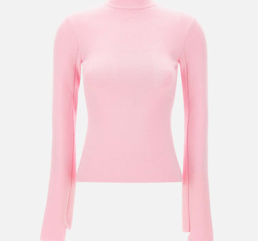 "Interlock Mockneck sweater" 425MPU260FI0001 PINK COURREGES 