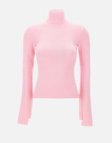 "Interlock Mockneck sweater" 425MPU260FI0001 PINK COURREGES 