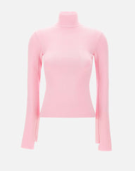"Interlock Mockneck sweater" 425MPU260FI0001 PINK COURREGES 
