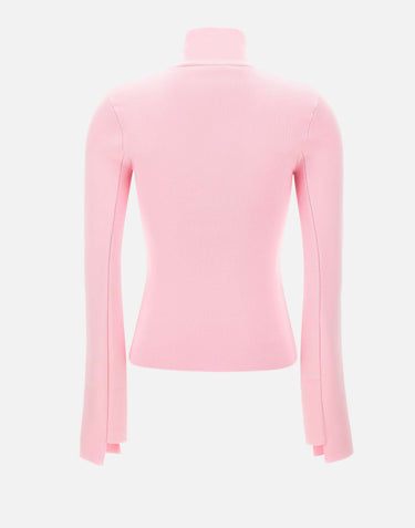 "Interlock Mockneck sweater" 425MPU260FI0001 PINK COURREGES 