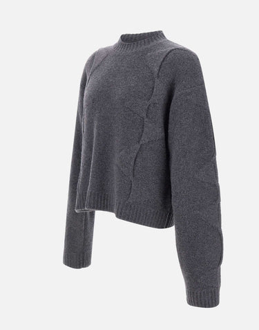 Maglia "Cropped Spiral Knit" M07063 DGY05 HELIOT EMIL 