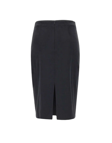 KAOS Gonna effetto scamosciato BLACK Donna 