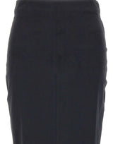 KAOS Gonna effetto scamosciato BLACK Donna 