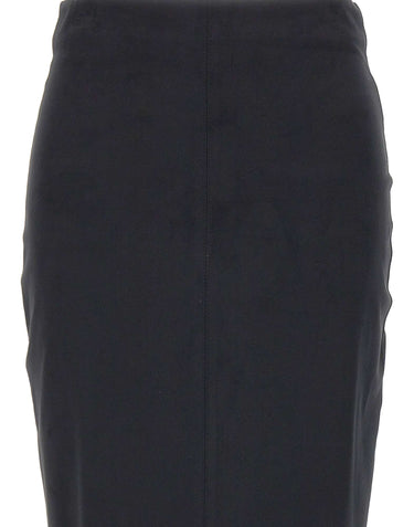 KAOS Gonna effetto scamosciato BLACK Donna 