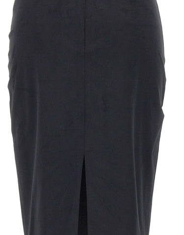 KAOS Gonna effetto scamosciato BLACK Donna 