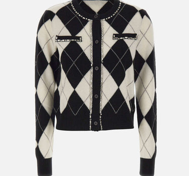 KAOS Cardigan Argyle BLACK Donna 