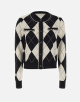 KAOS Cardigan Argyle BLACK Donna 