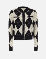 KAOS Cardigan Argyle BLACK Donna 