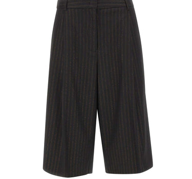 KAOS Bermuda gessati con pince BLACK Donna 
