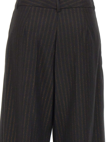 KAOS Bermuda gessati con pince BLACK Donna 