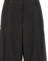 KAOS Bermuda gessati con pince BLACK Donna 