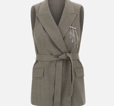 Gilet chevron con cintura CF5259T054A M9770 LIU-JO 