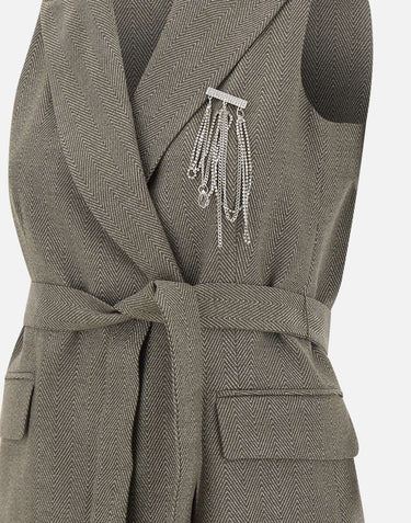 Gilet chevron con cintura CF5259T054A M9770 LIU-JO 