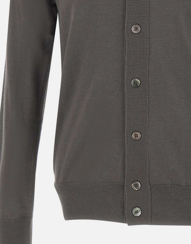 PAOLO PECORA Cardigan in lana GREY Uomo 