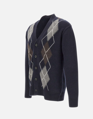 PAOLO PECORA Cardigan in lana BLUE Uomo 