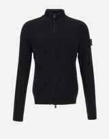 "Ribbed Zip Up Cardigan" PMG25 BLACK PREMIATA 