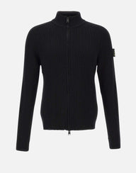 "Ribbed Zip Up Cardigan" PMG25 BLACK PREMIATA 