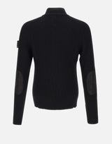 "Ribbed Zip Up Cardigan" PMG25 BLACK PREMIATA 