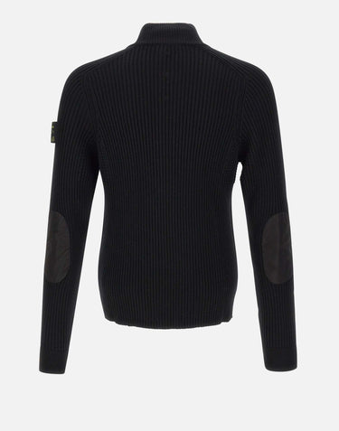 "Ribbed Zip Up Cardigan" PMG25 BLACK PREMIATA 