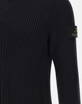 "Ribbed Zip Up Cardigan" PMG25 BLACK PREMIATA 