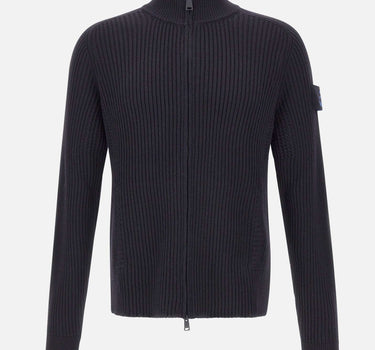 "Ribbed Zip Up Cardigan" PMG25 BLUE PREMIATA 
