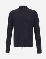 "Ribbed Zip Up Cardigan" PMG25 BLUE PREMIATA 