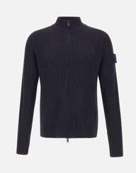 "Ribbed Zip Up Cardigan" PMG25 BLUE PREMIATA 