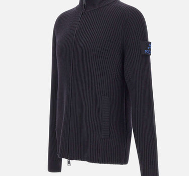 "Ribbed Zip Up Cardigan" PMG25 BLUE PREMIATA 