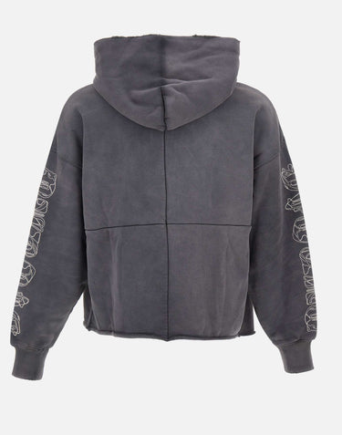Felpa "HWT Gothic Outline Hoodie" M4104 HFBG425BLACK PURPLE BRAND 