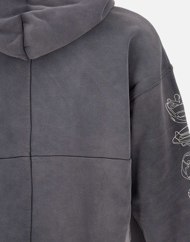 Felpa "HWT Gothic Outline Hoodie" M4104 HFBG425BLACK PURPLE BRAND 