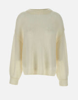 "Loose stitch crewneck" 24564 IVORY SOFT GOAT 