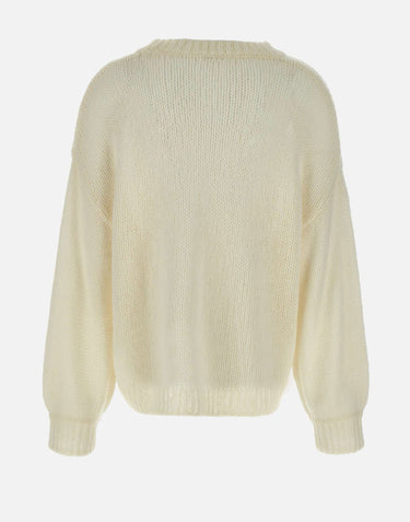 SOFT GOAT "Loose stitch crewneck" WHITE Donna 