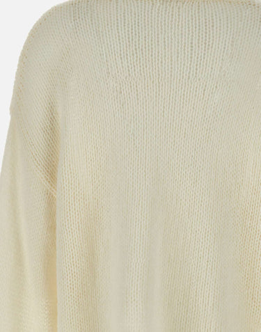 "Loose stitch crewneck" 24564 IVORY SOFT GOAT 
