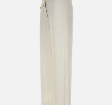 'S MAX MARA Pantalone in stuoia di lino WHITE Donna 