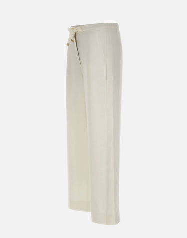 'S MAX MARA Pantalone in stuoia di lino WHITE Donna 