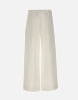 'S MAX MARA Pantalone in stuoia di lino WHITE Donna 