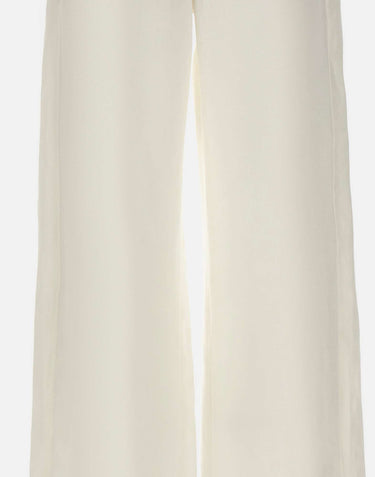 'S MAX MARA Pantalone in stuoia di lino WHITE Donna 