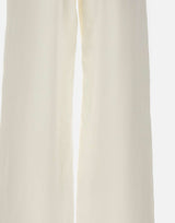 'S MAX MARA Pantalone in stuoia di lino WHITE Donna 