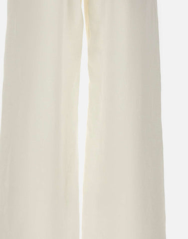 'S MAX MARA Pantalone in stuoia di lino WHITE Donna 