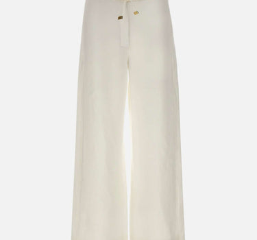 'S MAX MARA Pantalone in stuoia di lino WHITE Donna 