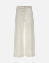 'S MAX MARA Pantalone in stuoia di lino WHITE Donna 