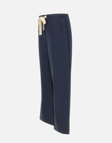 'S MAX MARA Pantalone in cotone con coulisse BLUE Donna 