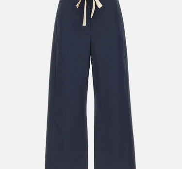 'S MAX MARA Pantalone in cotone con coulisse BLUE Donna 