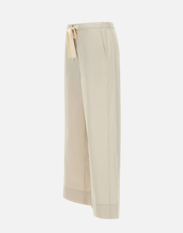 'S MAX MARA Pantalone in cotone con coulisse WHITE Donna 